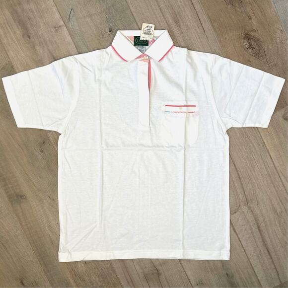 Vintage Izod White and Pink Polo Women's Size Large NWT NOS - Picture 1 of 3
